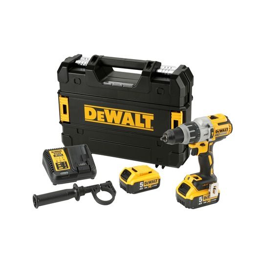 DeWalt 18V XR Brushless Combi Hammer Drill with 2 x 5.0Ah Li Batteries - DCD996P2