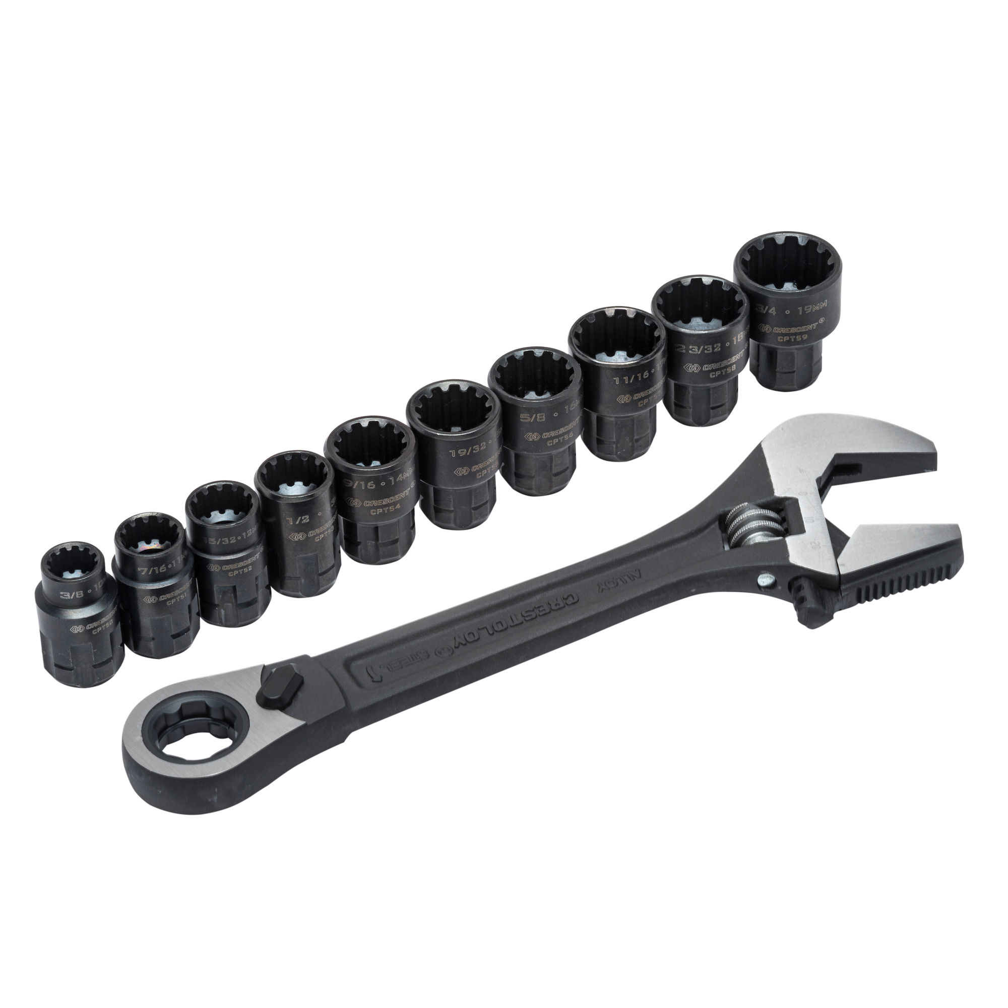 Crescent Pass Through Adjustable Wrench Set