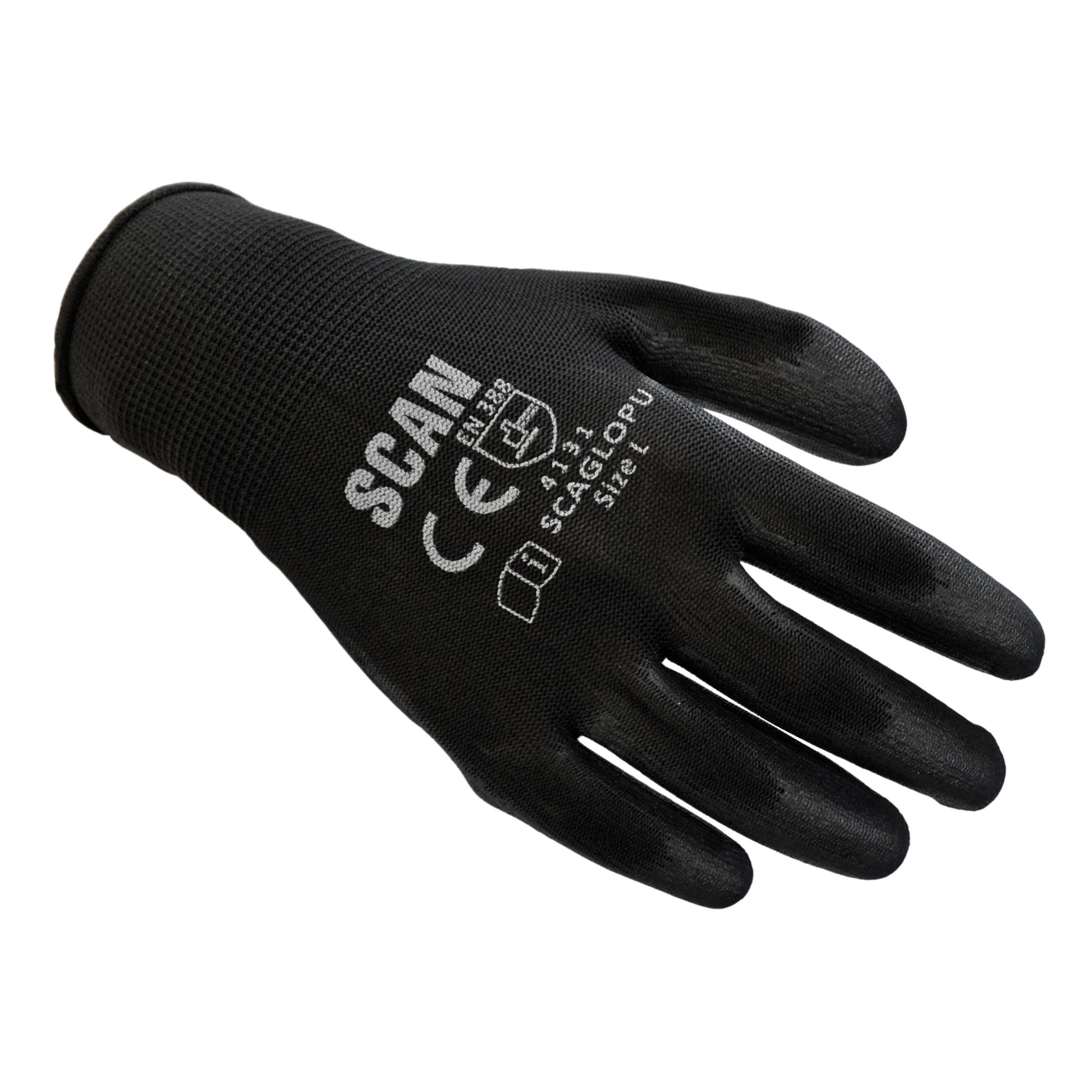 Scan Black PU Gloves - 10 Pack