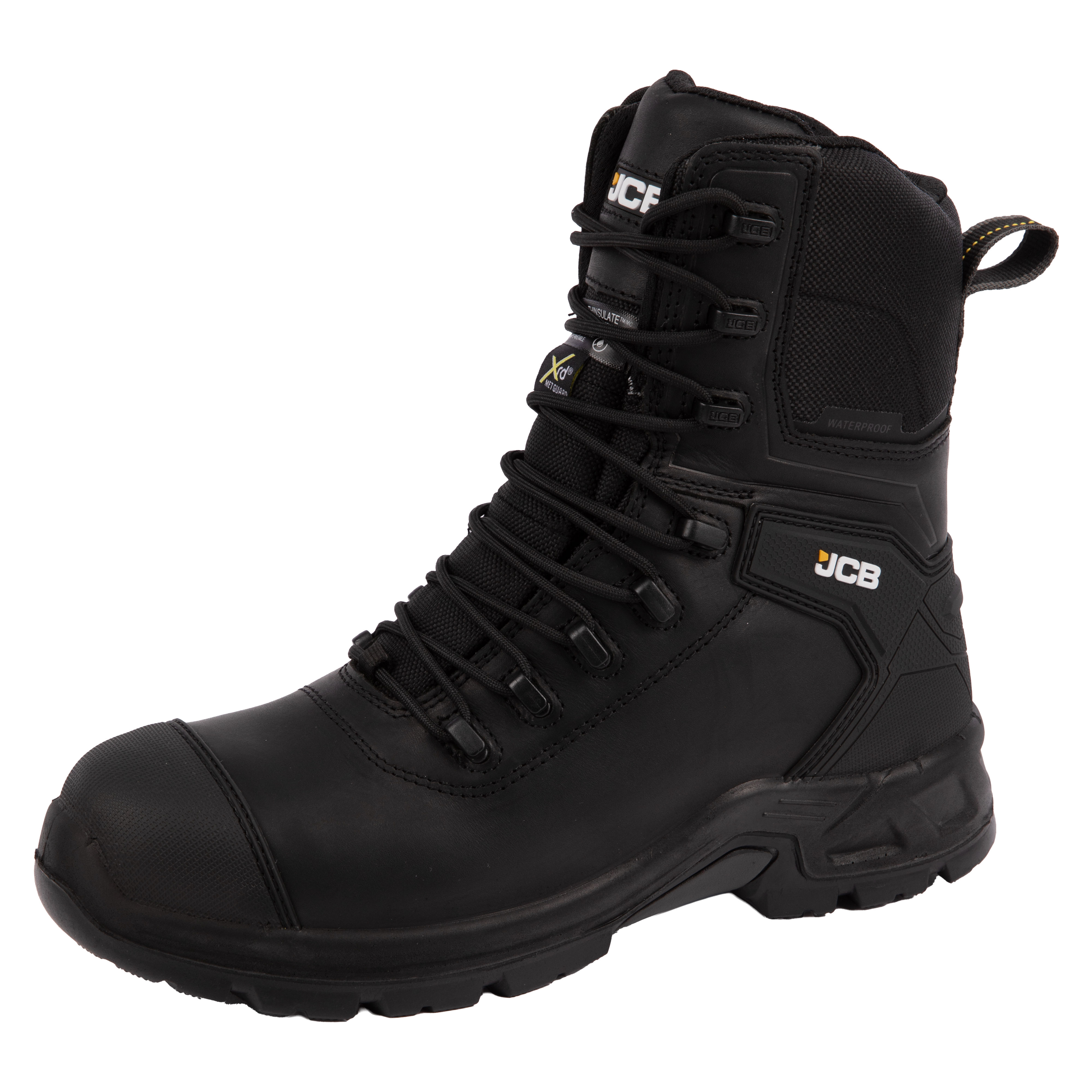 JCB Trencher High Leg Side Zip S7S Safety Boots Black
